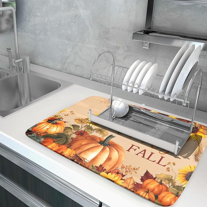Faith FamilyFall Dish Drying Mat 16X18 Inch Thanksgiving Mats - Image 5
