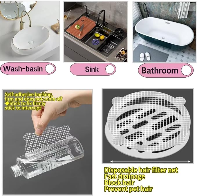 50 Pack Disposable Shower Drain Hair Catcher Shower Drain Hair Collector Drain - Image 6