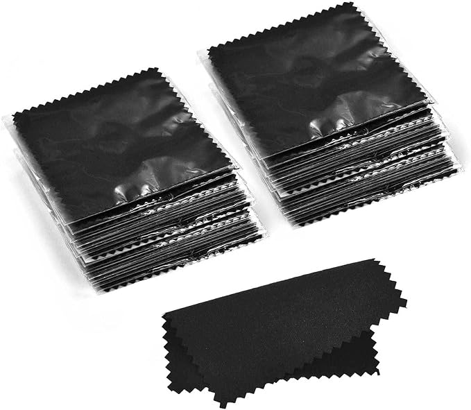 SEVENWELL 100pcs Jewelry Cleaning Cloth Black Polishing Cloth by SEVENWELL