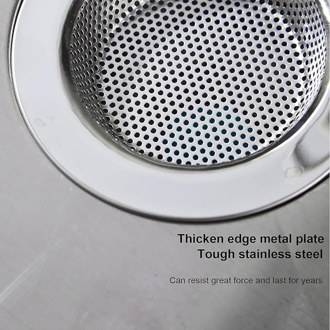 LASSHSWA 2 Pcs Kitchen Sink Strainer Stainless Steel, Mesh and Punching - Image 7