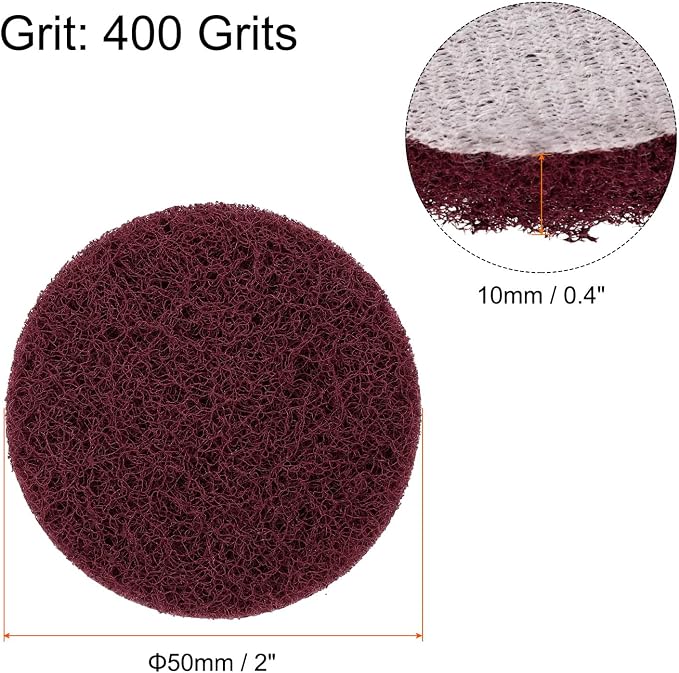 HARFINGTON 12pcs Scrubber Scouring Pads 400 Grits 2 Inch Drill Power Brush Hoop - Image 2