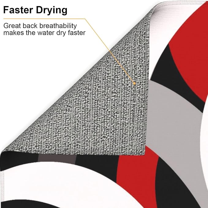 Red Black White and Grey Swirl Microfiber Dish Drying Mats, Absorbent Modern - Image 5