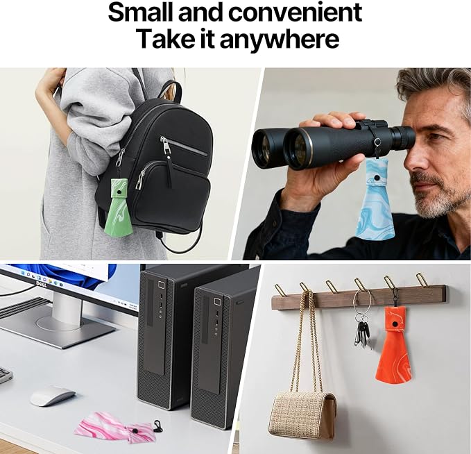 Colorful Glasses Cleaning Cloth Microfiber Wipes Portable Keychain Eyeglasses - Image 4