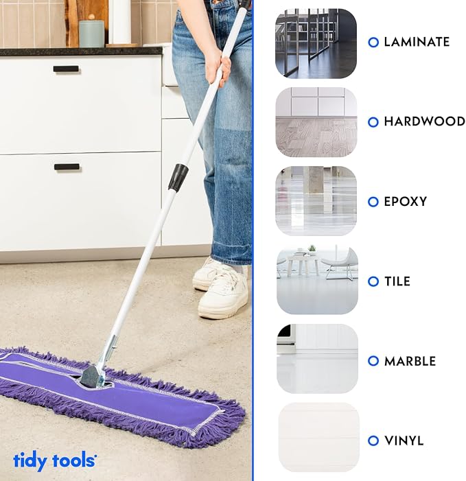48 Inch Purple Commercial Dust Mop & Floor Sweeper - Image 7