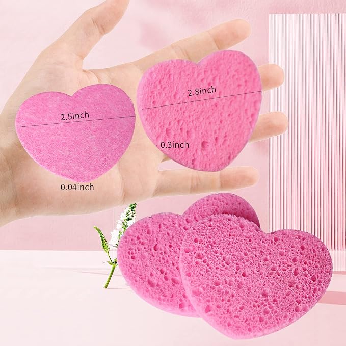 50-Count Facial Sponges Compressed, 100% Natural Cellulose Face Sponge - Image 3