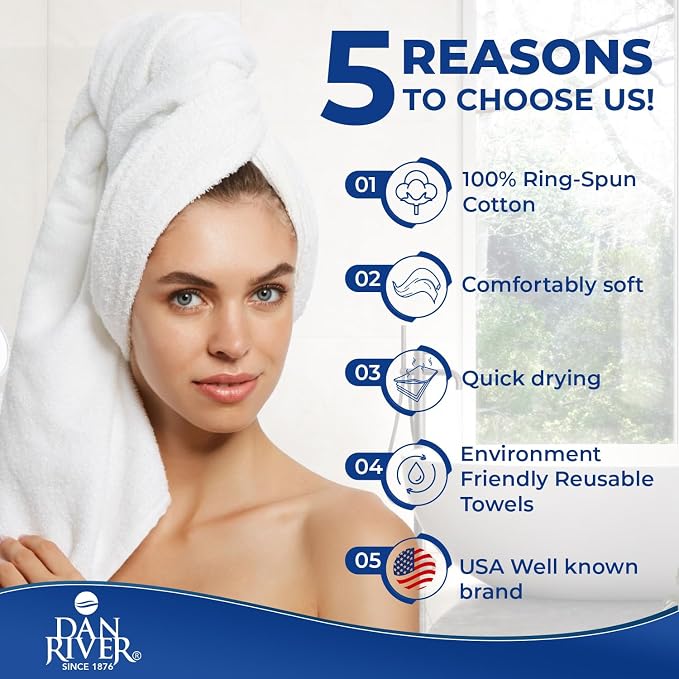 DAN RIVER 8 PC Luxury Bath Towels - Image 5