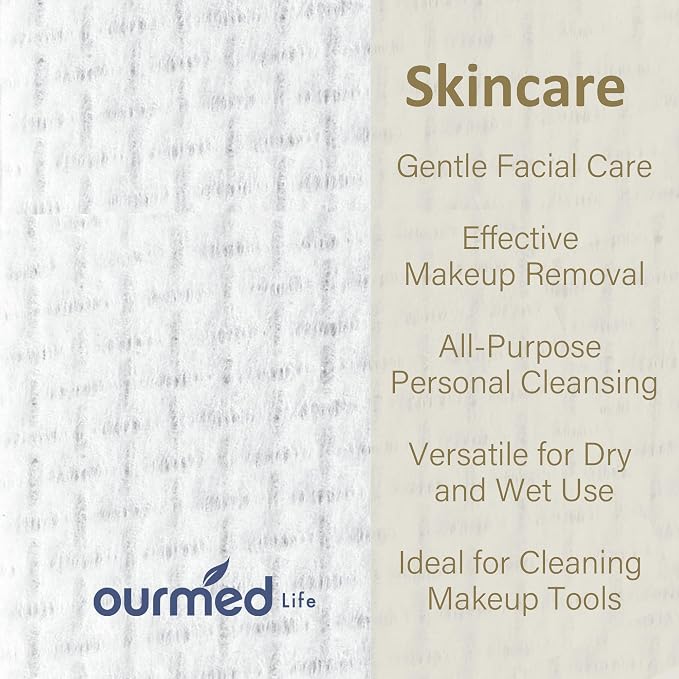 Ourmed Life Face Towels, Disposable Biodegradable Facial Towels - Image 2