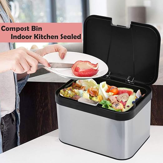 Compost Bin for Countertop, Compost Bucket Indoor Sealed, Food Waste Caddy - Image 2