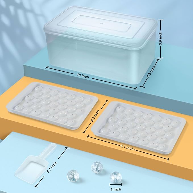 WIBIMEN Ice Cube Tray with Lid and Bin - Image 6