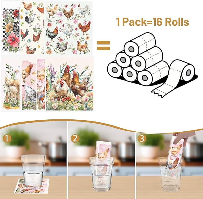 Swedish Dishcloths for Kitchen, Farm Reusable Washable Absorbent Dish Towel for - Image 3