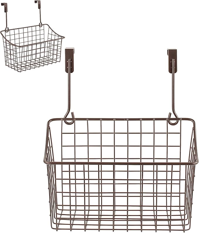 Spectrum Medium Cabinet Door Wire Basket Grid Over Cabinet Organizer Bronze by Spectrum