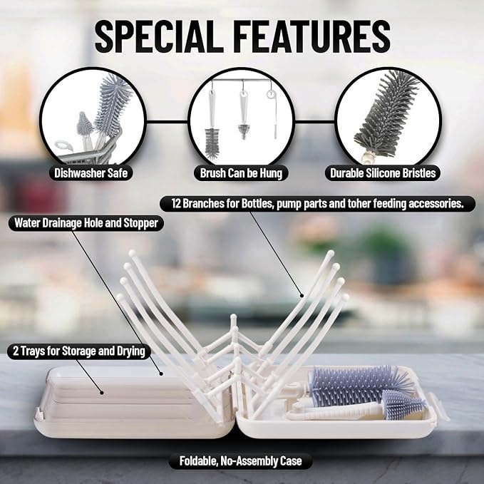 Bottle Brush Set Cleaner Silicone Brushes - Image 3