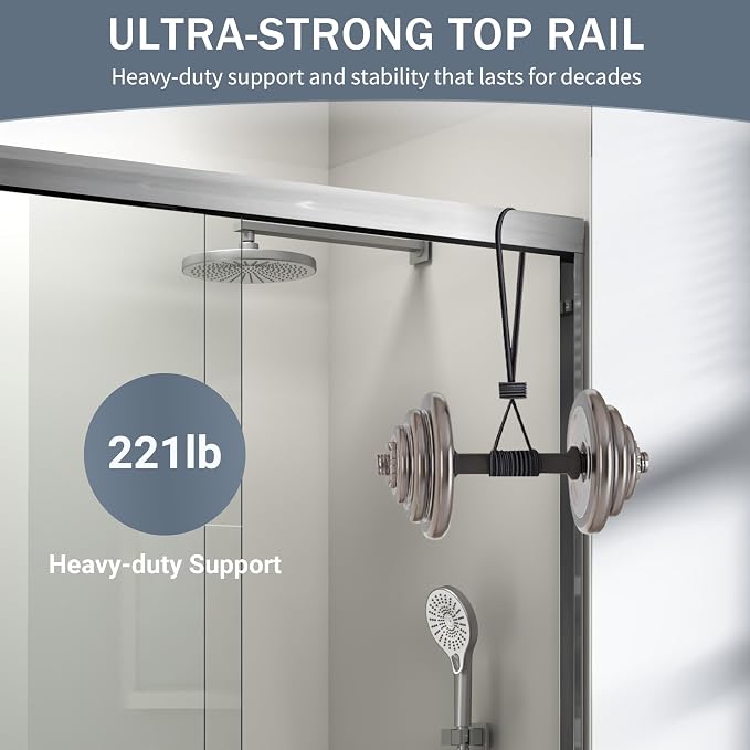 44-48 in. W x 72 in. H Double Sliding Shower Door, Semi-Frameless Bypass - Image 6