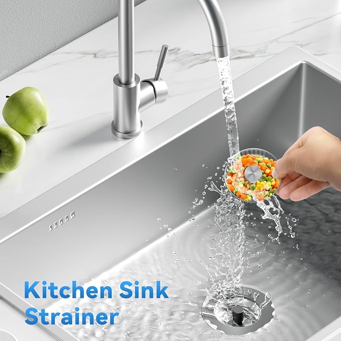 3-in-1 Stainless Steel Kitchen Sink Drain Strainer, JOMST Kitchen Gadget – Fast - Image 5