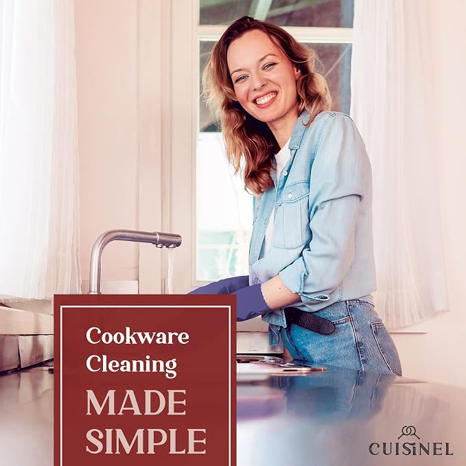 Cuisinel Cast Iron Chain Mail Scrubber + Cleaning Brush + Pan & Grill Scrapers - Image 7
