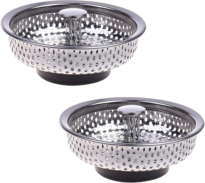 Pack of 2 Kitchen Sink Drain Strainer Basket and Stopper by JDYYICZ