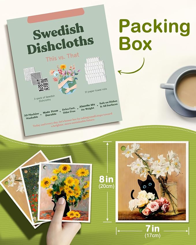 6 Pack Swedish Dishcloths for Kitchen - Image 2