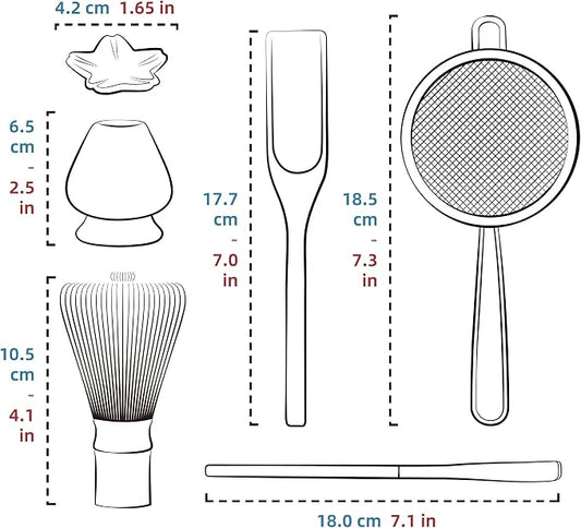TEANAGOO Matcha Whisk Set, 6-PCS Traditional Starter Set, 100 Prongs Whisk - Image 2