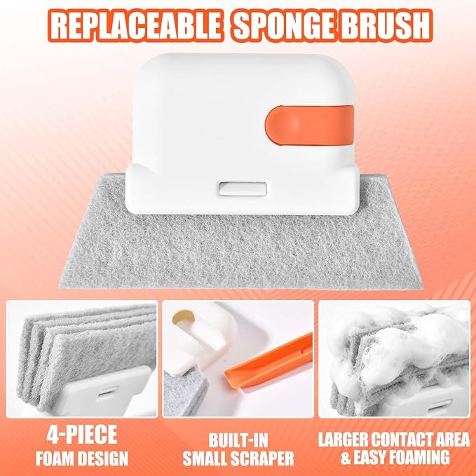 9Pcs Window Track Cleaner Set, Groove Cleaning Brush Tools, Window Sill Gap - Image 7