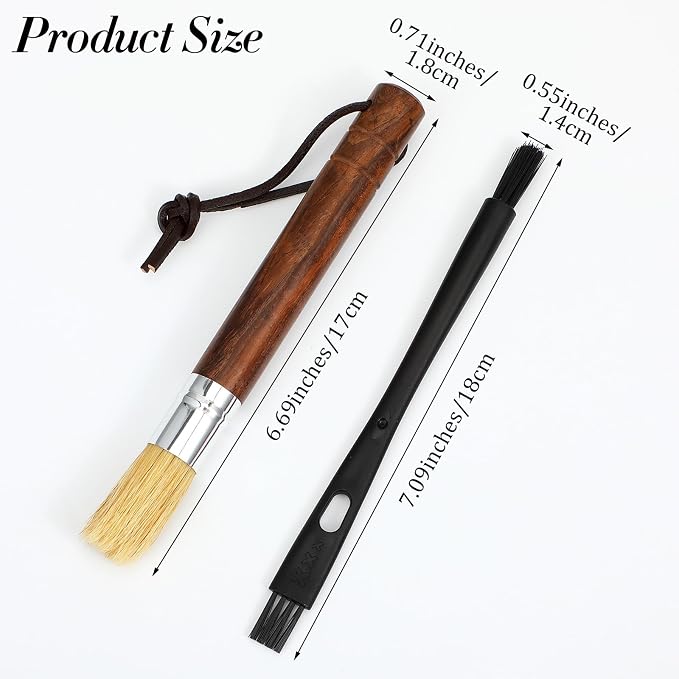 2Pcs Coffee Machine Cleaning Brush Espresso Brush Tools Accessories Wooden - Image 2