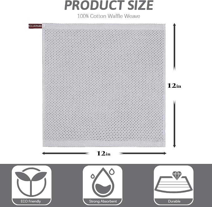 Nialnant 6 Pack Dish Rags, 100% Cotton Kitchen Dish Cloths - Image 2