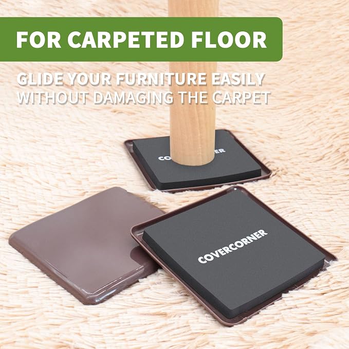 Furniture Sliders for Carpet 8 PCS - Image 4