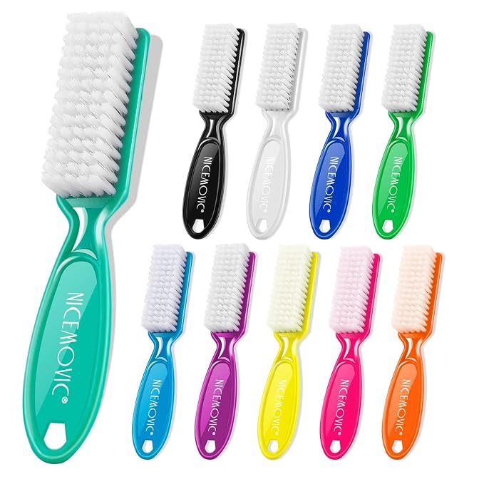 10 Pcs Handle Grip Nail Brush, NICEMOVIC Hand Fingernail Cleaner Brush Manicure by NICEMOVIC