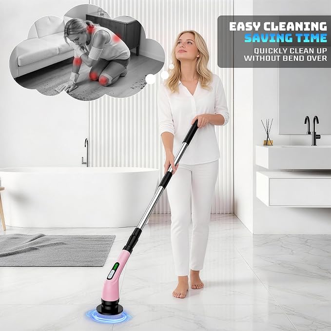 Electric Spin Scrubber for Cleaning Bathroom: Cordless Power Shower Scrubber - Image 3