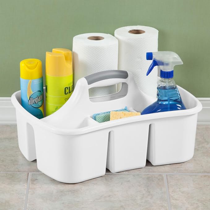 Sterilite Divided Ultra Caddy, Portable Storage to Hold Bathroom and Cleaning - Image 3