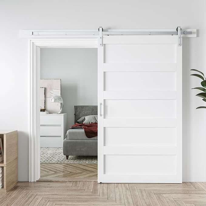 48in x 96in White Sliding Barn Door by COSHOMER
