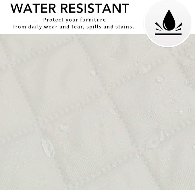 Easy-Going Reversible Oversized Couch Cover for 3 Cushion Couch Sofa Cover for Dogs Water Resistant Furniture Protector Cover with Foam Sticks for Pet (Oversized Sofa, Ivory/Ivory)