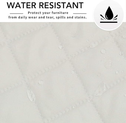 Easy-Going Reversible Oversized Couch Cover for 3 Cushion Couch Sofa Cover for Dogs Water Resistant Furniture Protector Cover with Foam Sticks for Pet (Oversized Sofa, Ivory/Ivory)
