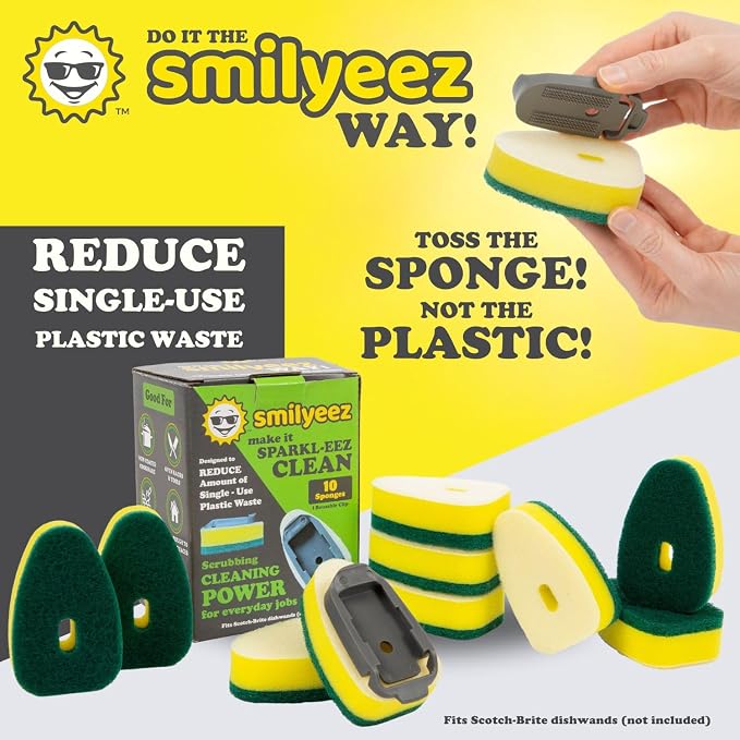 Smilyeez No-Plastic Heavy Duty Green Sponge Refill - Image 9