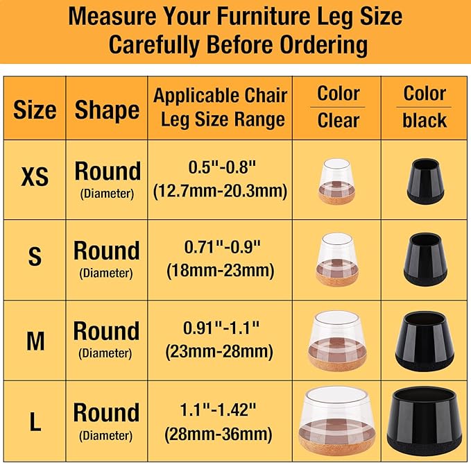 16 Pcs New Chair Leg Floor Protectors, Silicone Chair Leg Protectors - Image 2