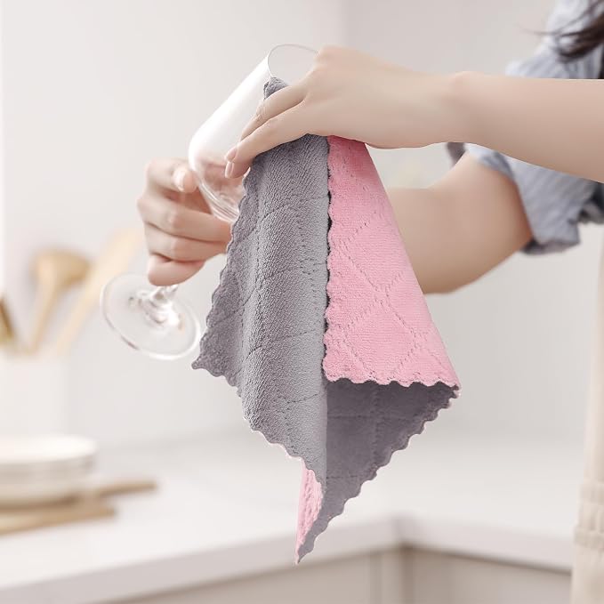 Homaxy 12 Pack Kitchen Cloths Dish Towels, Super Soft and Absorbent Dish Cloths - Image 5