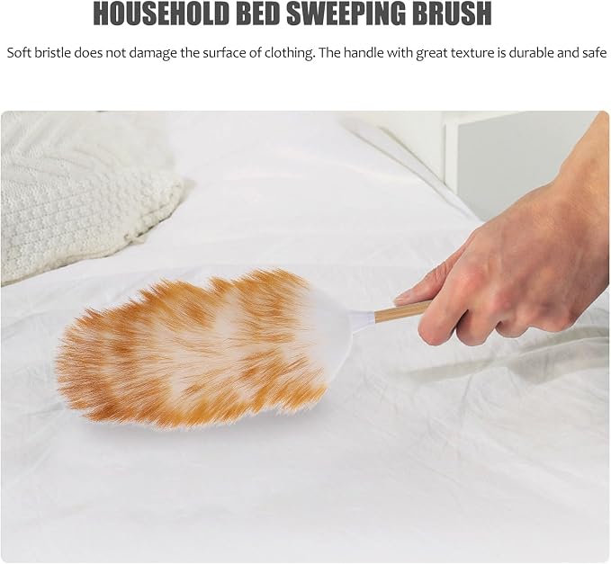 VICASKY Wooden Handle Wool Duster Natural Lambswool Dust Cleaning Tool - Image 8