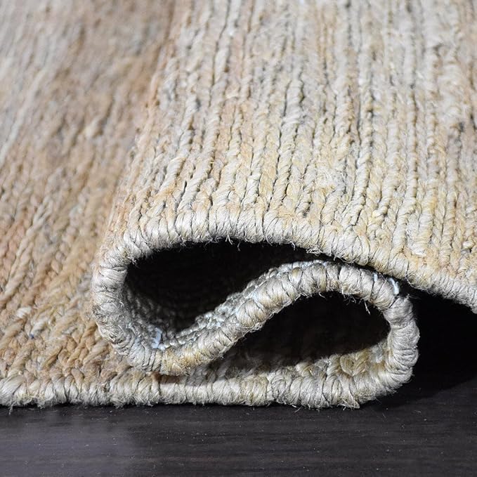 Rugsotic Carpets Hand Woven Flat Weave Kilim Wool ECO-Friendly Area Rugs - 6'x6', Square Shape, Charcoal Color, Solid Plain Design, Low Pile Handmade Area Rugs for Living Room, Bed Room (D00111)