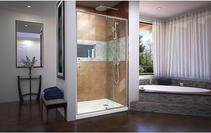 DreamLine Flex 38-42 inch W x 72 inch H Semi-Frameless Pivot Shower Door in - Image 8