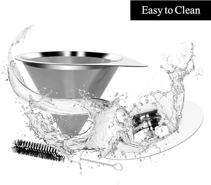 LHS Pour Over Coffee Dripper Reusable Coffee Filter Paperless Coffee Filter - Image 4