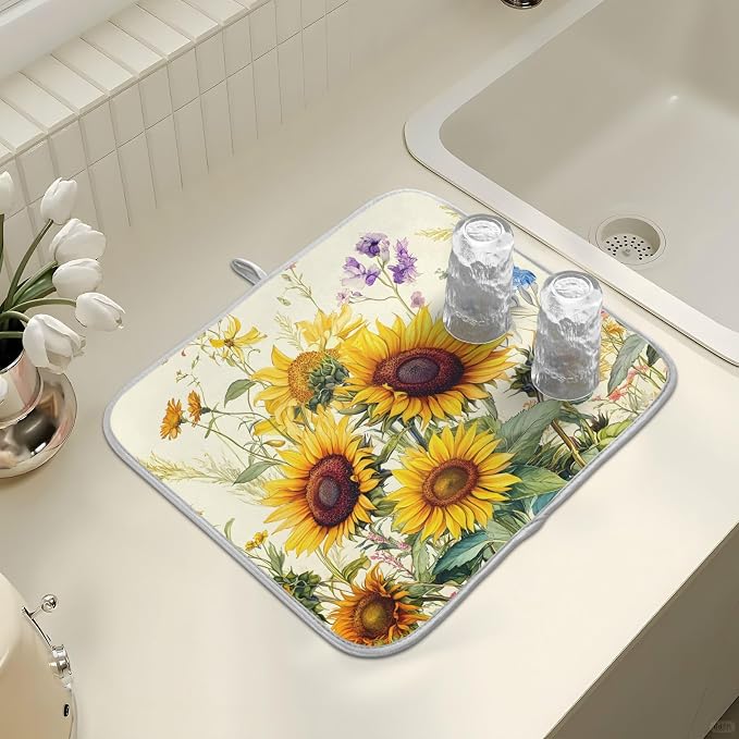 Blooming Sunflowers Dish Drying Mat - Image 7