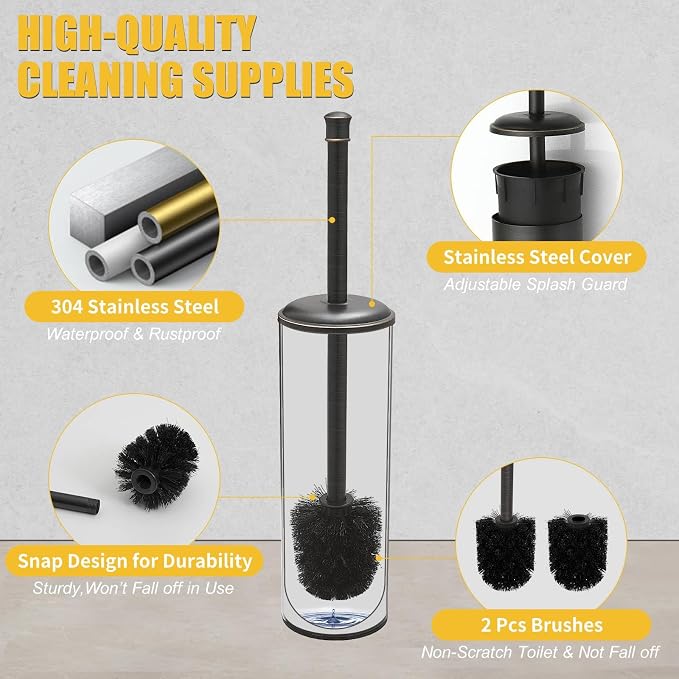 BESy Toilet Brush and Holder, Toilet Cleaner Bowl Set - Image 2