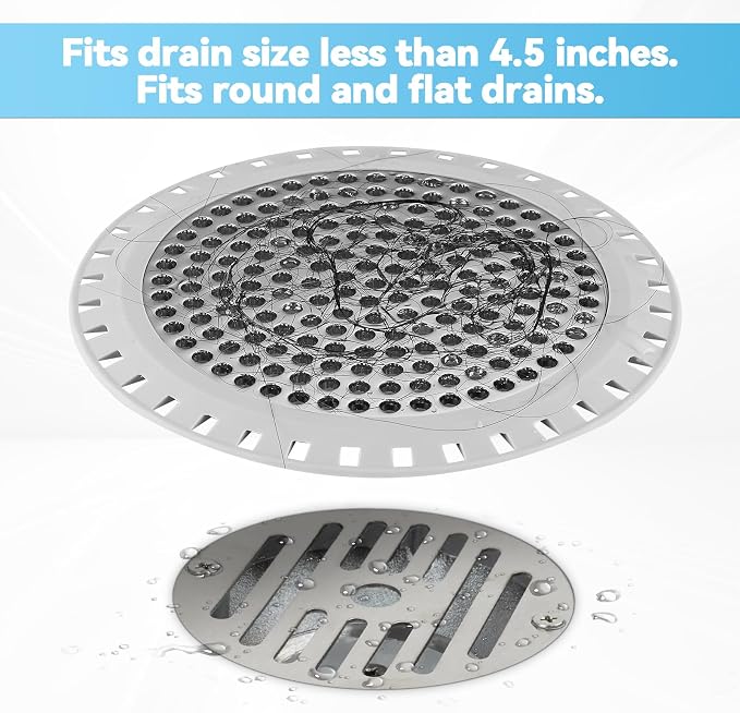 Shower Drain Hair Catcher, Aluvor Shower Drain Cover Round Bathtub Drain - Image 4