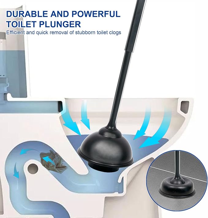 CELOX Black Toilet Plunger and Brush Set - Image 4