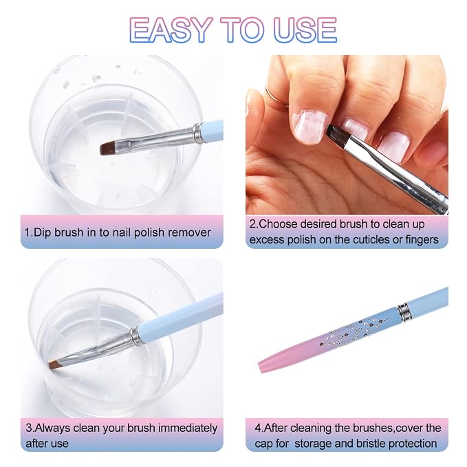 Nail Art Clean Up Brushes, Nail Brushes - Image 6