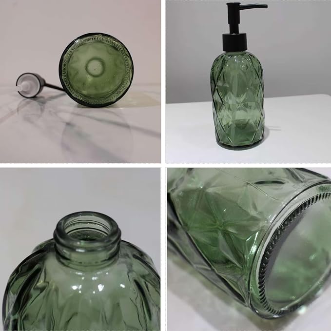 Green Glass Soap Dispenser - Image 5