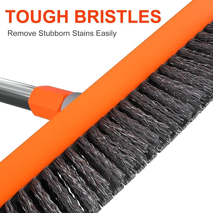 BITOPE Deck Scrub Brush with Long Handle, Heavy Duty Floor Cleaning Scrubber - Image 8