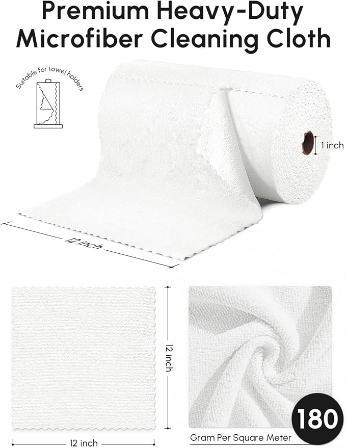 Microfiber Cleaning Cloths Roll, 225 Pack Tear Away Microfiber Towels Roll - Image 3