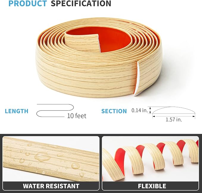 Art3d Self Adhesive Vinyl Transition Strip, Laminate & Tile Floor Divider - Image 5