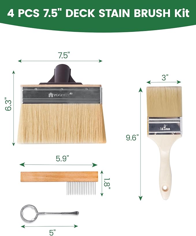 Voomey Deck Stain Brush Applicator, Heavy-Duty Outdoor Deck Stain and Sealer - Image 6
