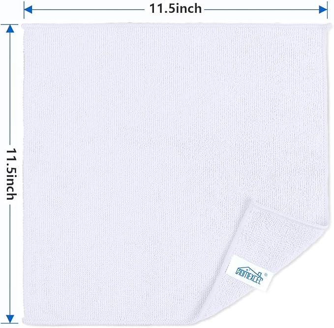 HOMEXCEL White Microfiber Cleaning Cloth, 5 Pack Cleaning Towels - Image 2